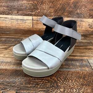 Naked Feet Koda Leather Color Block Platform Wedge Sandals Women's 8 Shoes